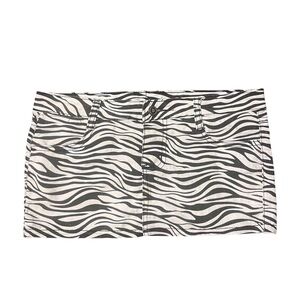 Y2K 2000s Vintage Zebra Animal Print Mini Skirt Size Medium
